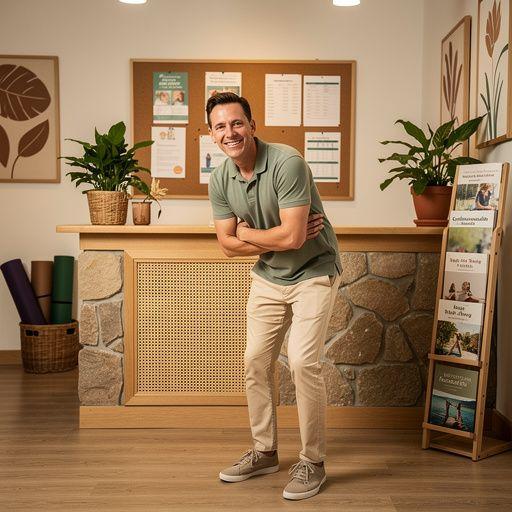 Vista cenital de una sesión de yoga al aire libre con matices de luz solar.